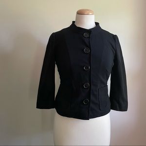 Banana Republic Cropped Jacket Black Pockets